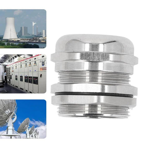 M32 Stainless Steel IP68 Cable Gland With Threaded Seal Sleeve For 15 To 22mm Cables For Motors Appliances And Marine Use Built Tough Waterproof Outdoor Ready Submersible Protection And Durable Seal.