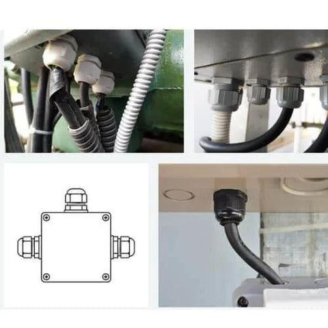 2 Pack M32 Cable Gland Waterproof Plastic Glands Joints Adjustable Connector Black For 16 To 21mm Cable Diameter installed view