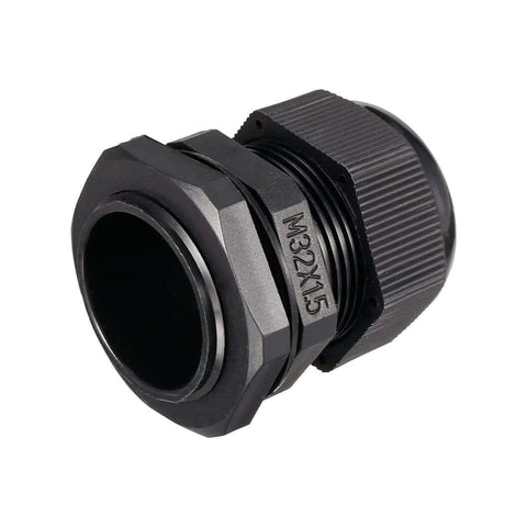 Two Pack M32 Cable Gland Waterproof Plastic Wire Glands Connector, 16-21mm Dia Wires, Dustproof, Thread Size 32mm By 1.5, Black