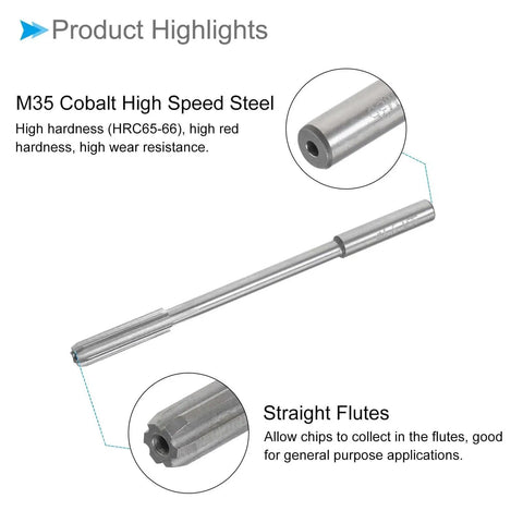 3.9mm Chucking Reamer For Lathe Machine With D4 Accuracy And M35 Cobalt High Speed Steel Straight Flute Milling Cutter