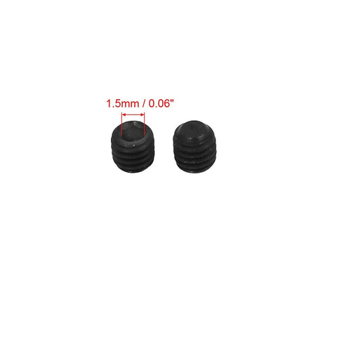 M3x3mm Metric Carbon Steel Hex Socket Set Flat Point Grub Screws Black for Towel Rack Door Knob 50pcs