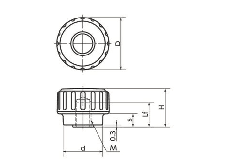 M4 16mm Black Dimple Knob Nut Japan Made - VXB Ball Bearings