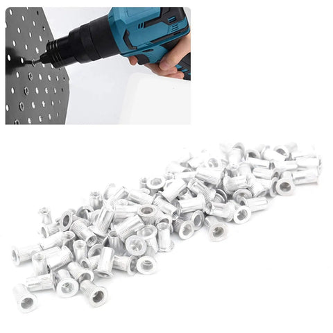 100 Pcs Aluminum Flat Head Pull Rivet Nuts M4 Rivnuts For Auto Aviation Rail Furniture And Industrial Projects Vertical Hardware Accessories Easy Install Heavy Duty Quick Fastening Kit scattered with drill installation