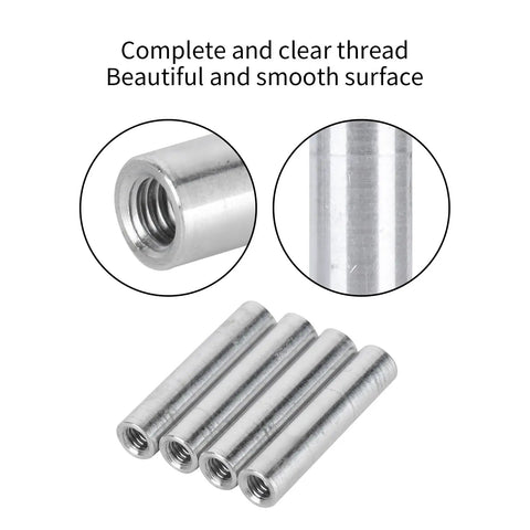 10Pcs M4 Round Female Nuts And Aluminum Alloy Standoff Columns 26mm Length 6mm Outer Diameter Thread Spacer Fasteners