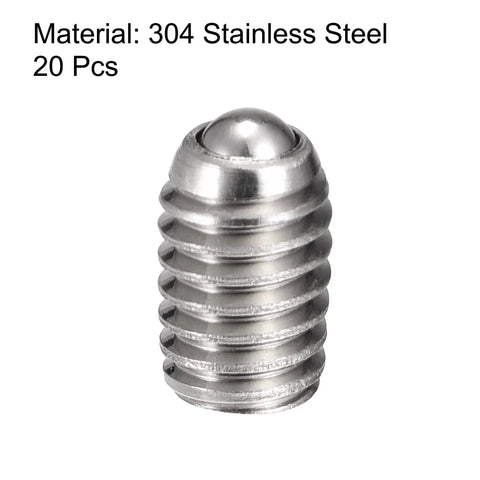 Ball Point Set Screws M4 X 6Mm 304 Stainless Steel Ball Plunger Hex Socket Screws 20 Pieces