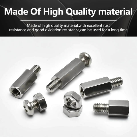 210 Piece M4 Hex Standoff Spacers Set Carbon Steel Male Female Metric Thread showcasing various hex spacers and screws.