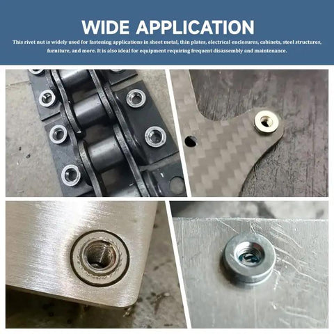 20 Pack M4 2mm Rivet Nuts Self Locking Press In Nuts Carbon Steel For Metal Sheets Electrical Enclosures Cabinets