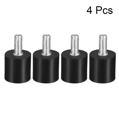 Efficient vibration isolation for small equipment with M4 threaded rubber mounts; 13x13mm shock-absorbing blocks, set of 4