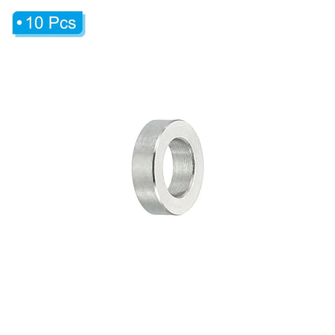 M4 Stainless Steel Spacers Set, 10 Pack Round Metal Standoffs, 4.1mm ID x 7mm OD x 2mm Thick, single spacer front view