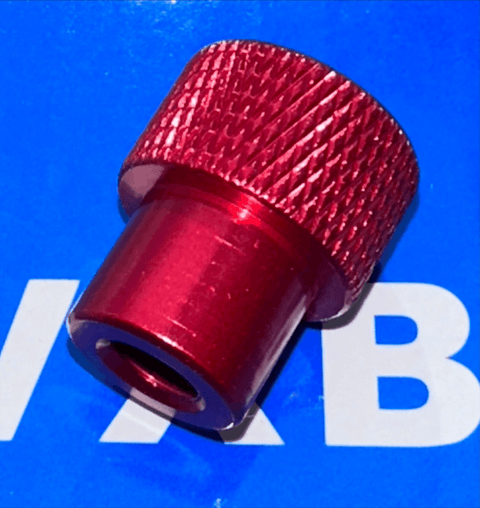 M4 x 12mm Long Red Aluminum Knurled Head Thumb Closed End Nut - VXB Ball Bearings