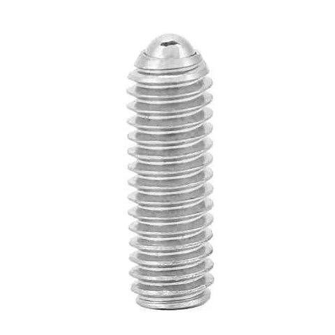 20 pcs M4 x 12 stainless steel ball plunger set screws with internal hex drive, spring loaded flat head plungers, corrosion resistant