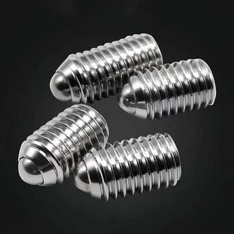 ✝️ M4 x 12mm Ball Point Set Screws, Thread Hex Socket Ball Spring Plungers Set, Hexagonal Socket Ball Plunger, 20Pcs shown individually