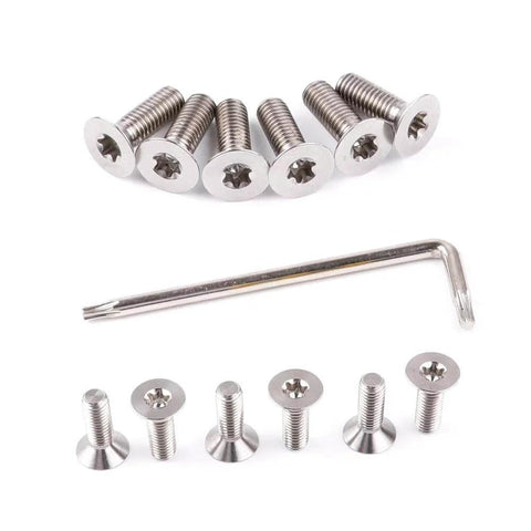M5 x 15mm Titanium Screw Countersunk Bolts for Momo Nardi Sparco OMP NRG Steering Wheels, Pack of 6, Silver, with Allen key