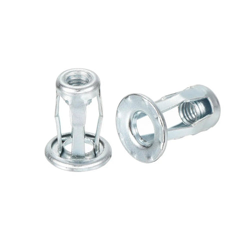 Multi Grip Rivet Jack Nuts Set M5 0.8 petal carbon steel with zinc finish, 25 pieces for plastic pressboard anchor projects