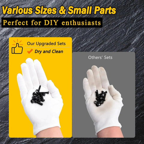 Person holding 420 Piece M5 Nuts And Bolts Set With Hex Button Head Screws for DIY projects, showing dry and clean upgrade.