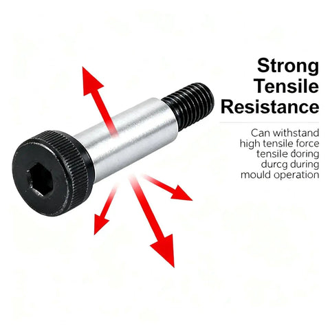 Six Pack M5 Shoulder Screw Bolts Set With 6mm Shoulder And 25mm Total Length 12.9 Grade Alloy Steel Allen Hex Socket Head