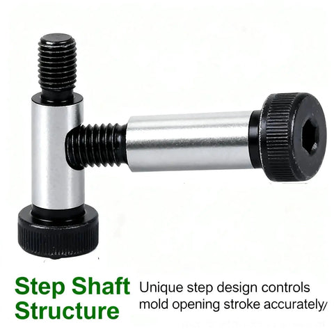 Six Pack M5 Shoulder Screw Bolts Set with 6mm shoulder, showing hex socket head and alloy steel material, for machinery repair