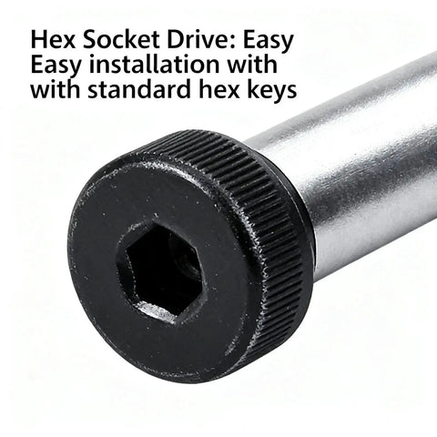 Close-up of M5 shoulder screw bolt hex socket head, ideal for machinery repair, part of Six Pack M5 Shoulder Screw Bolts Set With 6mm Shoulder And 25mm Total Length 12.9 Grade Alloy Steel Allen Hex Socket Head Heavy Duty Machinery Repair And DIY Hardware Kit For Builders Mechanics CNC And Workshop Projects By FJYXCHENXM.