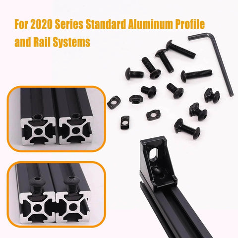 260Pcs M5 T Nuts And Screws Kit For MLok And Rail Mounts Compatible With 2020 Aluminum Profiles, parts displayed with tools and profiles