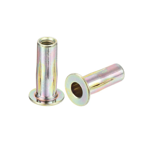 Multi Grip Rivet Nut Set Heavy Duty Uxcell M5 Flat Head Carbon Steel Pre Bulbed Shank 10 Pack With Zinc Plated Finish