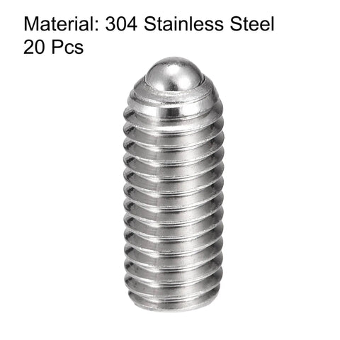 M5 X 12mm Ball Point Set Screw in 304 Stainless Steel for Precision Alignment and Secure Positioning, 20 Pieces
