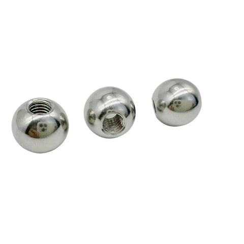 Close-up of Ten Pack M6 12mm 304 Stainless Steel Ball Coolant Nozzles With Screw Lock For CNC Lathes And Milling Machines Tool Turrets