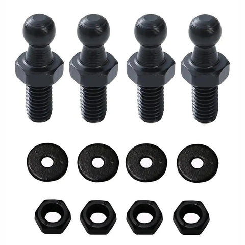 Set Of 4 10mm M6 Ball Stud Bolts For Gas Lift Mounting Brackets And Ball Ended Bonnet Fittings Universal Ball Joint Threaded Ends
