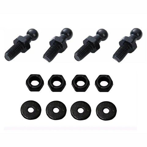 Set Of 4 10mm M6 Ball Stud Bolts For Gas Lift Mounting Brackets And Ball Ended Bonnet Fittings with nuts and washers