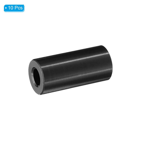 M6 Aluminum Spacers 10 Piece Set, Black Round Screw Standoffs, 1/2 In OD X 1 In L, Durable Lightweight Aluminum Spacer