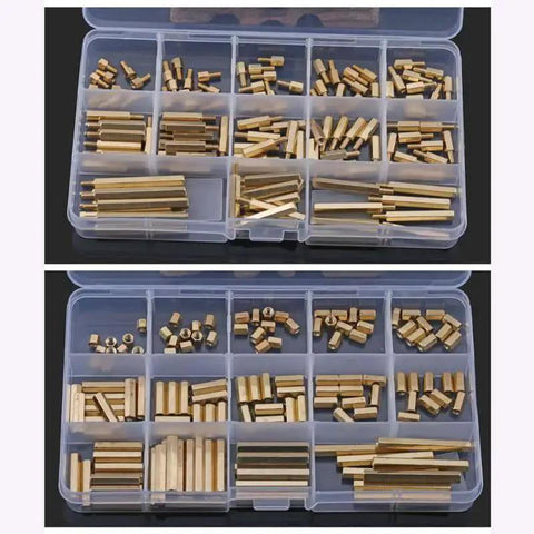 Organizer box with M6 Brass Standoff Screws Kit 40 Pcs Single End Female Threaded Hex Spacers for PCB