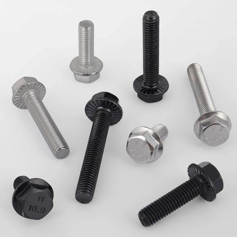 M6 Flanged Hex Head Bolts 1.0 x 20mm 10.9 Grade Alloy Steel Black Zinc Plated 49 Pcs assorted view