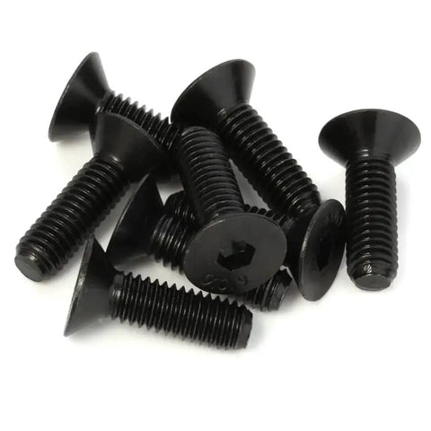 M6 X 20mm flat head socket cap screws, black oxide finish, alloy steel grade 10.9, DIN 7991, hex drive 4mm, 25 pcs.