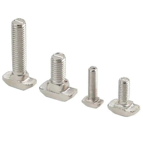 M6 30mm Hammer Head T Slot Bolts For 3030 Aluminum Extrusion 8mm T Slot Drop In Sliding T Bolt Screw Stud Nickel Plated