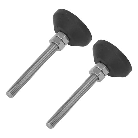 Two piece M6 nylon swivel leveling feet with easy height adjustment reduce wobble and protect floors for furniture, shelves.