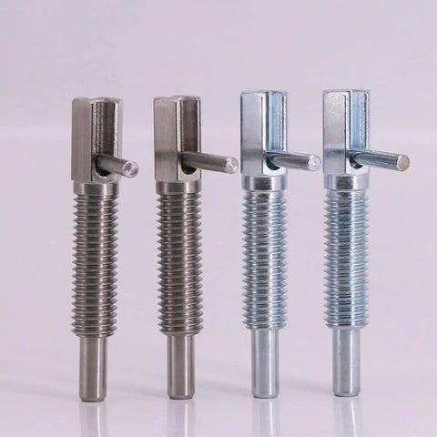 Heavy Duty Two Pack Retractable Indexing Plunger Pin Set M6 Carbon Steel Spring Loaded Latch With Nut For Industrial Equipment