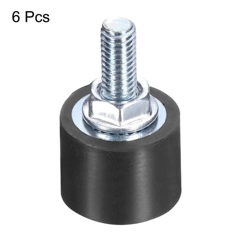 M6 Rubber Isolator Mounts With Studs 20x15mm Male Female Threads Vibration Absorbers Zinc Plated Cylindrical Mounts