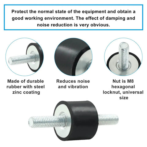 Beefy M6 Rubber Isolator Mounts 20 By 15 Mm Four Pack With Eight Hex Lock Nuts Anti Vibration Shock Absorbers For Machinery Equipment