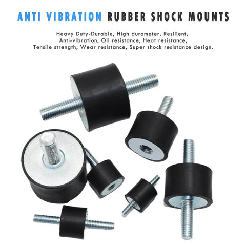 Reduces vibration, noise, and wear with a 6 pack of M6 rubber isolator mounts and studs for anti-vibration support visible.