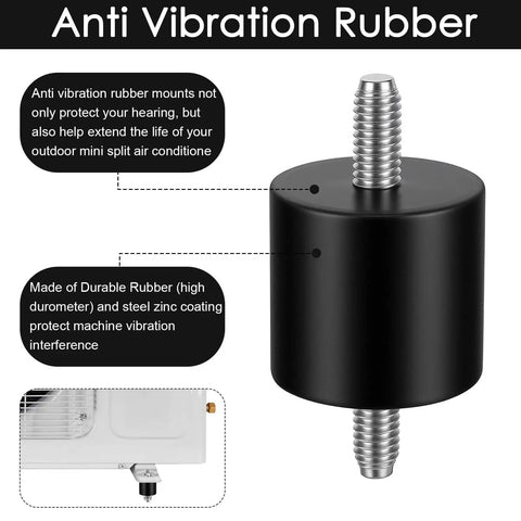 Diagram of a single Four-pack 25x25mm M6 rubber vibration isolator mount used for durable shock absorption and floor protection.