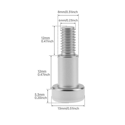 20 Pack Shoulder Bolts M6 1.0 X 12 Mm Thread 8 Mm Diameter 12 Mm Length Socket Cap Shoulder Bolts In 304 Stainless Steel
