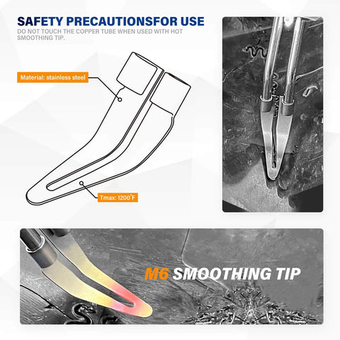 M6 Smoothing Tip for 2 In 1 Plastic Welding Kit With Hot Staples Weld Gun For Car Bumpers And Most Plastics, 110V 100W Welder