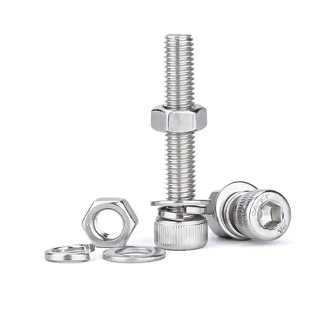 120 Pieces M6 Stainless Steel Hex Socket Head Bolts Screws Nuts Washers Assortment Kit, perfect for home and office appliances fastening projects.
