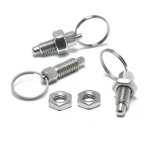 Six Pack M6 Stainless Steel Pull Ring Indexing Plungers With Retractable Spring Loaded Mechanism Quick Release Pins for Mechanical Projects
