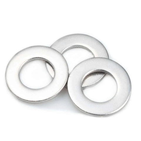 M6 Stainless Steel Flat Washers 100 Pack For Screws And Bolts ID 6.4-6.62mm OD 11.57-12mm 1.4-1.8mm Thick SS304 close-up