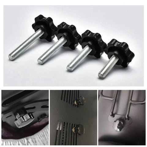61 Piece M6 Star Knob Screw Kit With Nylon Black Plastic Star Hand Knobs And Steel Tightening Screws, Standard Metric Threads