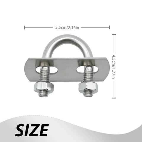 Round U Bolts Zinc Plated Steel M6 Round Bend U Clamp With Nut Plate Washer Set Of 16 For Fixing Pipes Wood And Other Materials