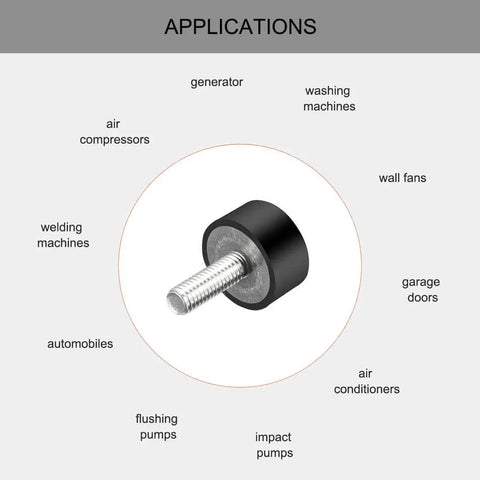 M6 Thread Rubber Mounts Vibration Isolators Cylindrical Shock Absorbers With Studs 20 X 10 Mm Set Of 4 With Application Examples