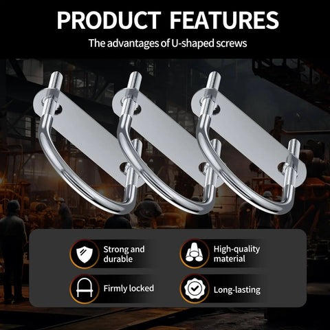 Experience secure, corrosion-resistant mounting for trailers and boats with this 4-set M6 U-bolts kit, shown installed with frame plates.