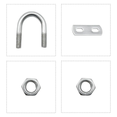 Round U Bolts Zinc Plated Steel M6 Round Bend U Clamp With Nut Plate Washer Set Of 16 For Fixing Pipes Wood And Other Materials Durable DIY Fastening Hardware