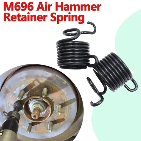 Two-pack air hammer spring set provides quick, easy replacement for compatible pneumatic hammers, shown with wheel assembly.